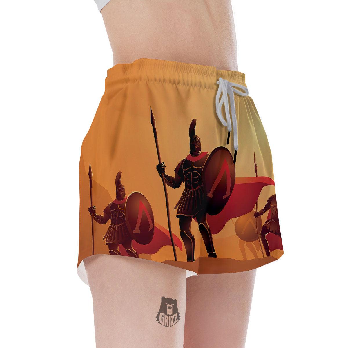 Spartan Ancient Print Women's Shorts-grizzshop