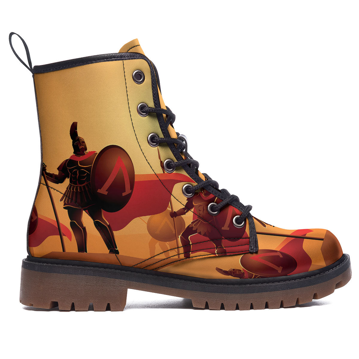 Spartan Ancient Print Work Boots-grizzshop