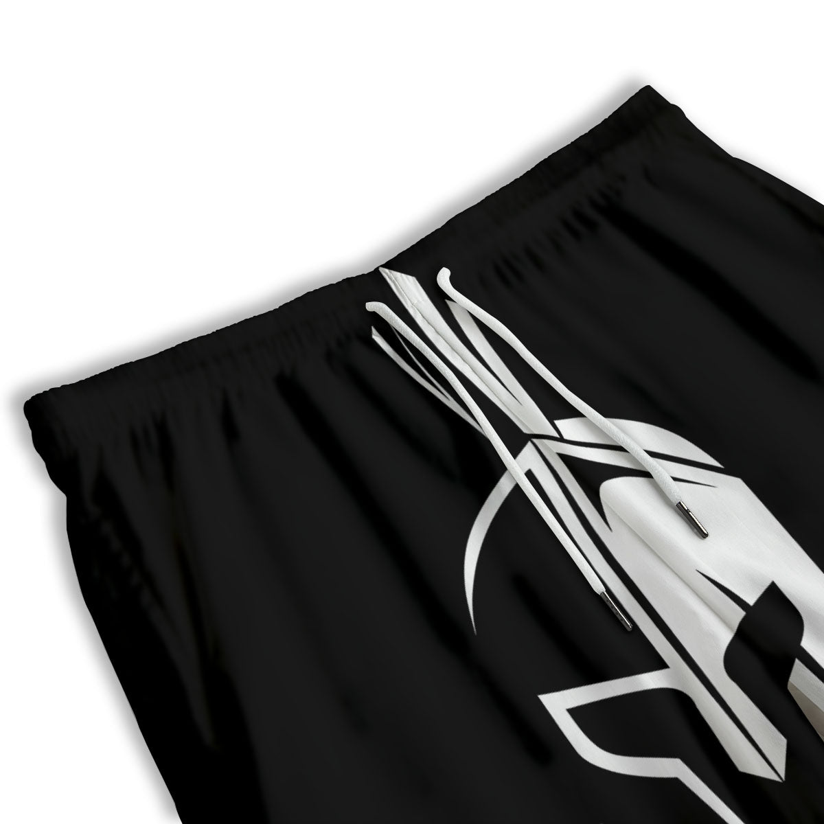 Spartan Helmet White And Black Print Men's Athletic Shorts