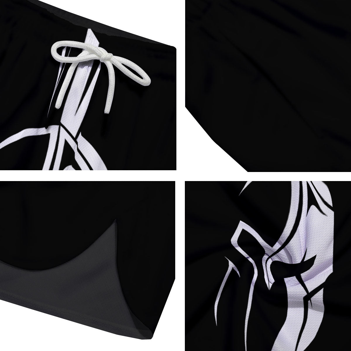 Spartan Helmet White And Black Print Men's Running Shorts-grizzshop