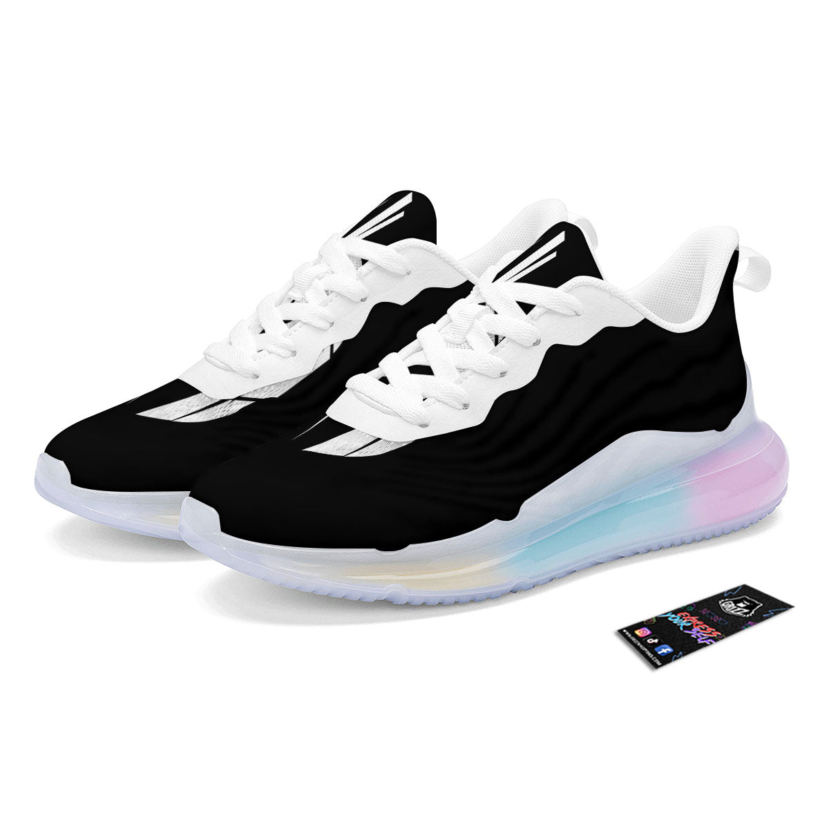 Spartan Helmet White And Black Print Running Sneakers-grizzshop