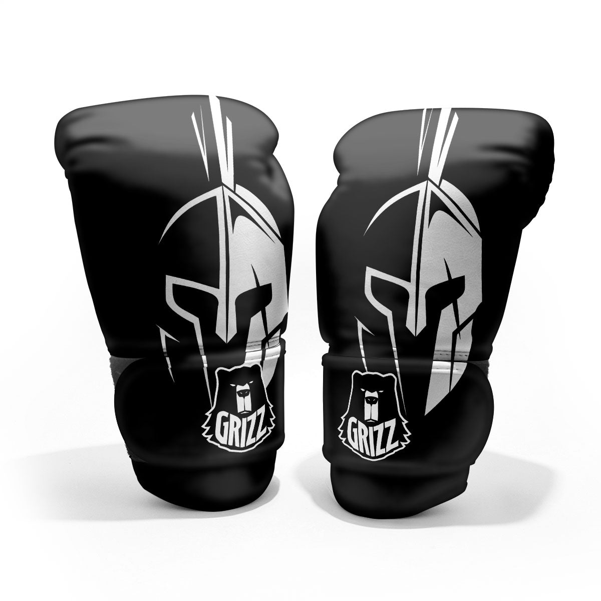 Spartan Helmet White And Black Print Pro Boxing Glove