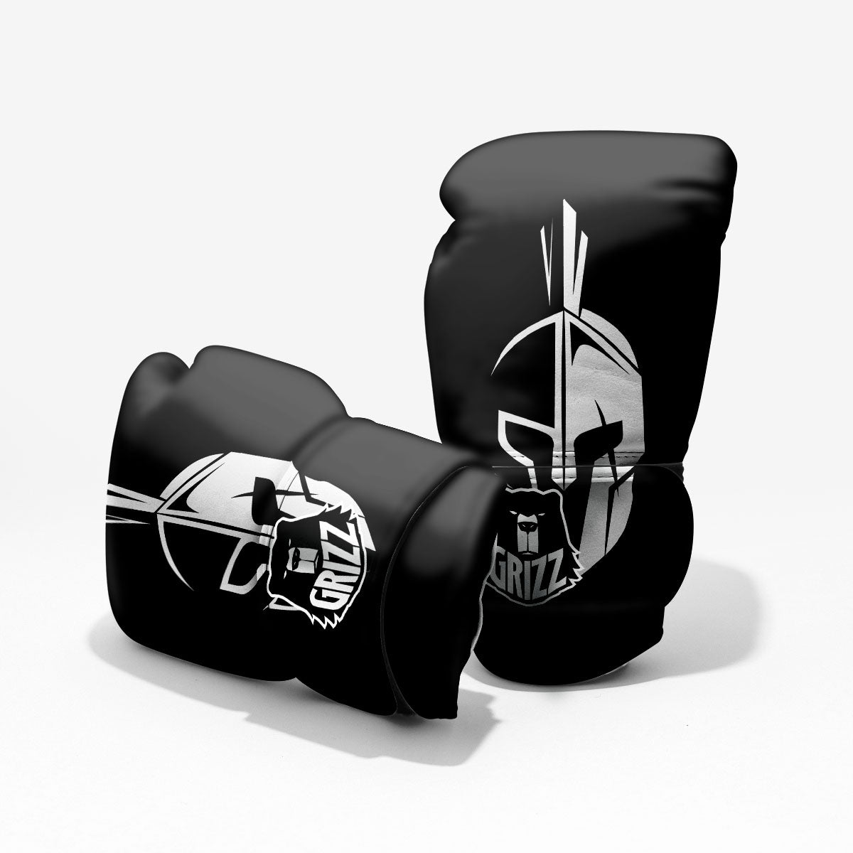 Spartan Helmet White And Black Print Pro Boxing Glove