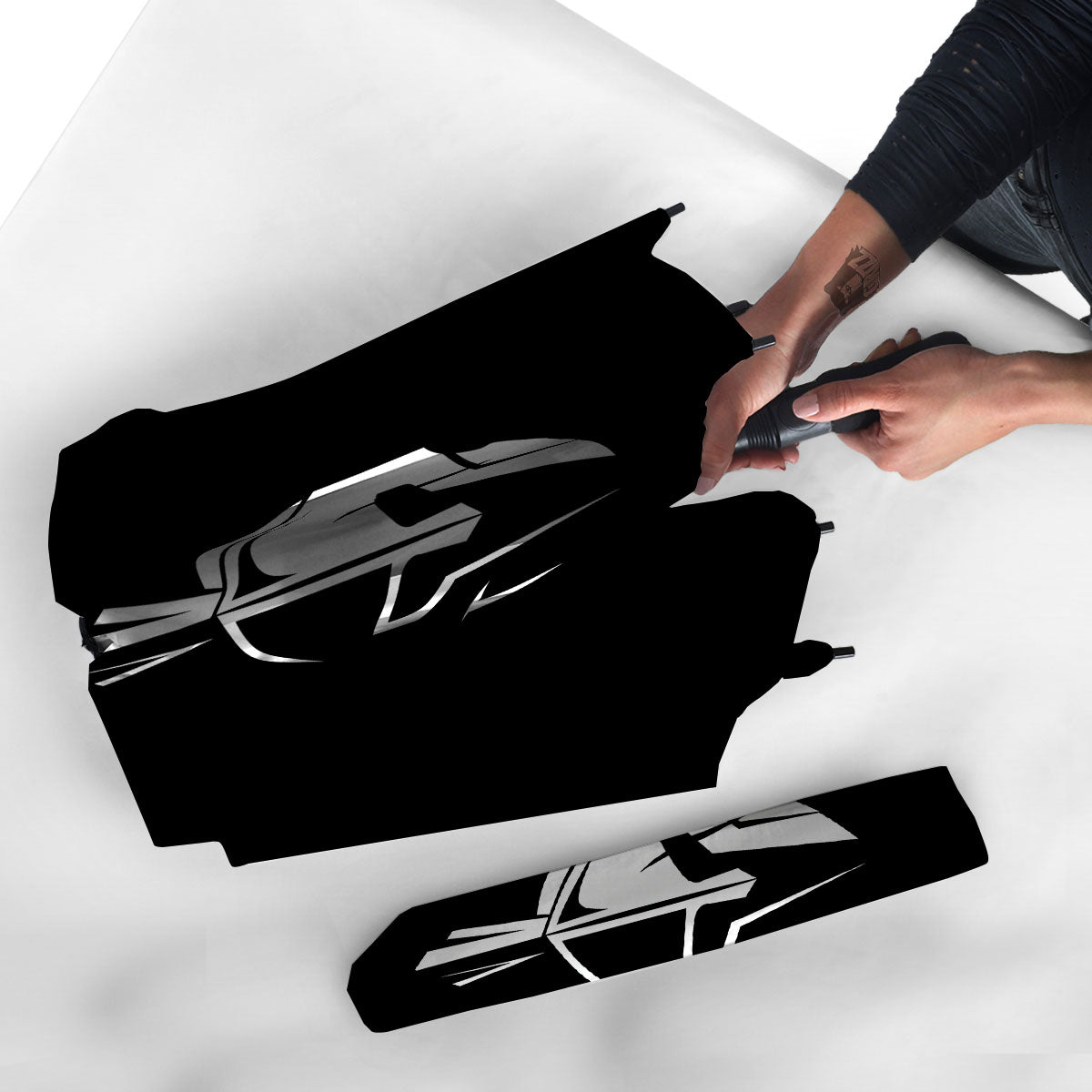 Spartan Helmet White And Black Print Umbrella-grizzshop