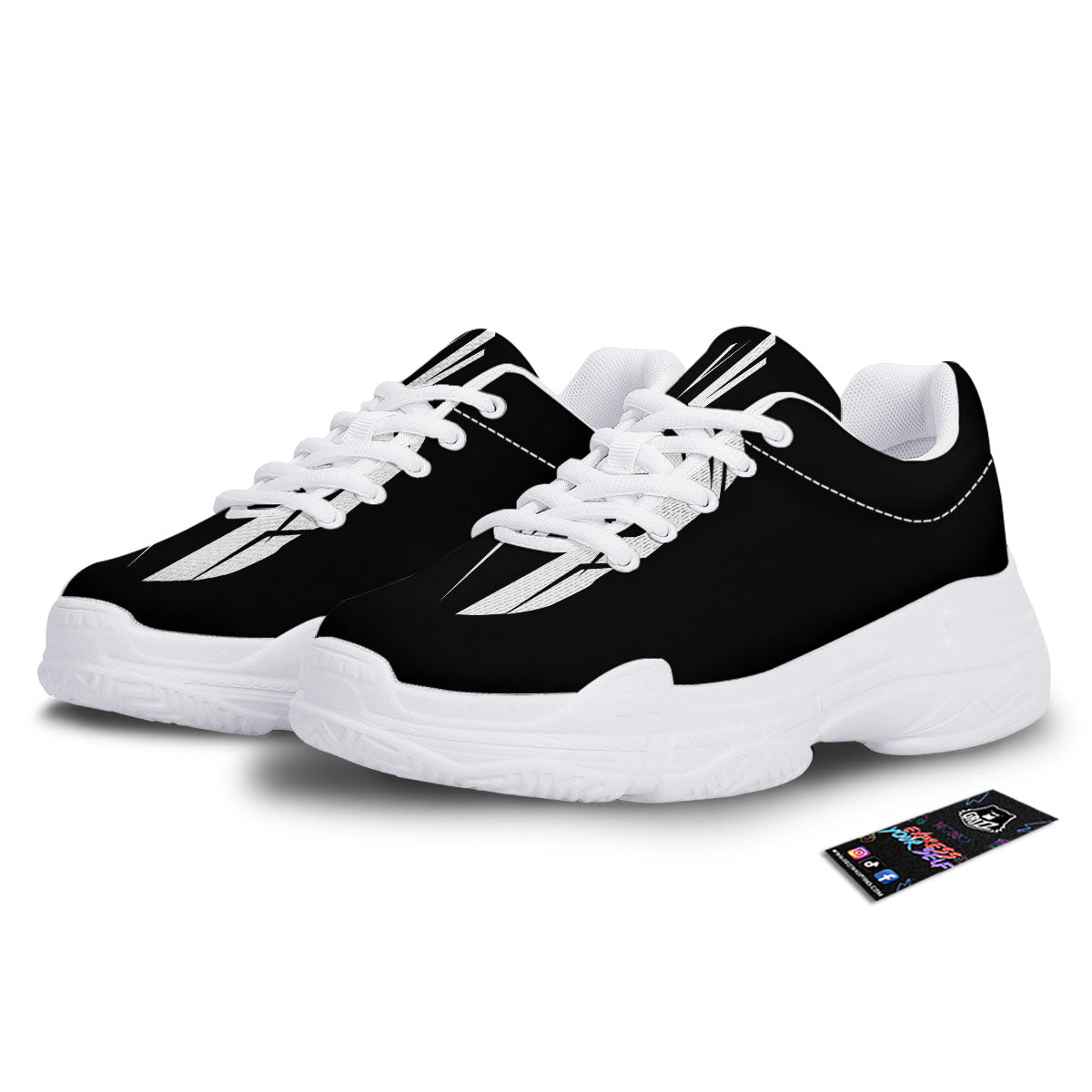 Spartan Helmet White And Black Print White Chunky Shoes-grizzshop