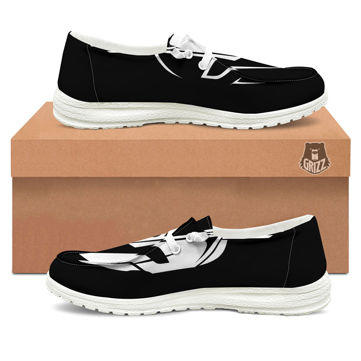 Spartan Helmet White And Black Print White Loafers-grizzshop