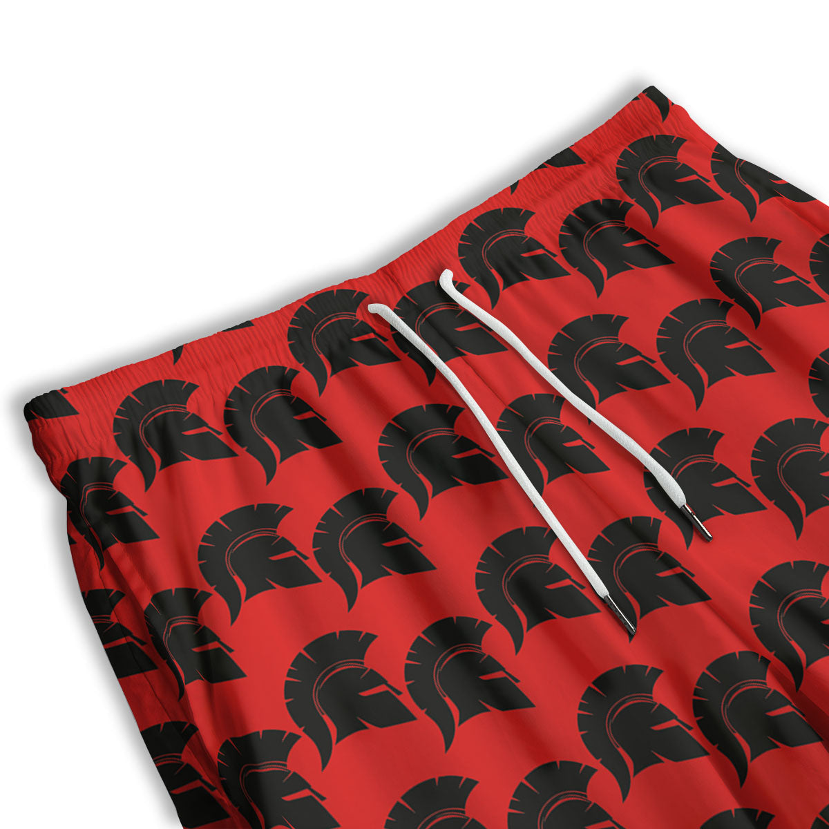 Spartan Red And Black Print Pattern Men's Athletic Shorts