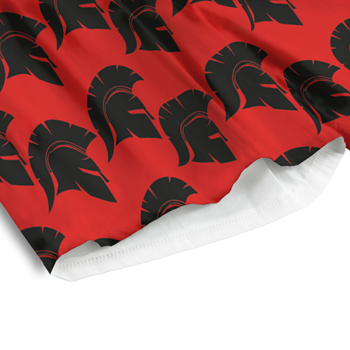 Spartan Red And Black Print Pattern Men's Athletic Shorts