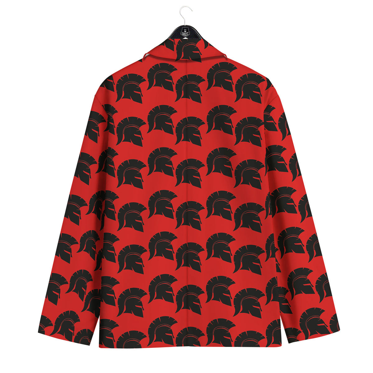Spartan Red And Black Print Pattern Men's Sport Coat-grizzshop