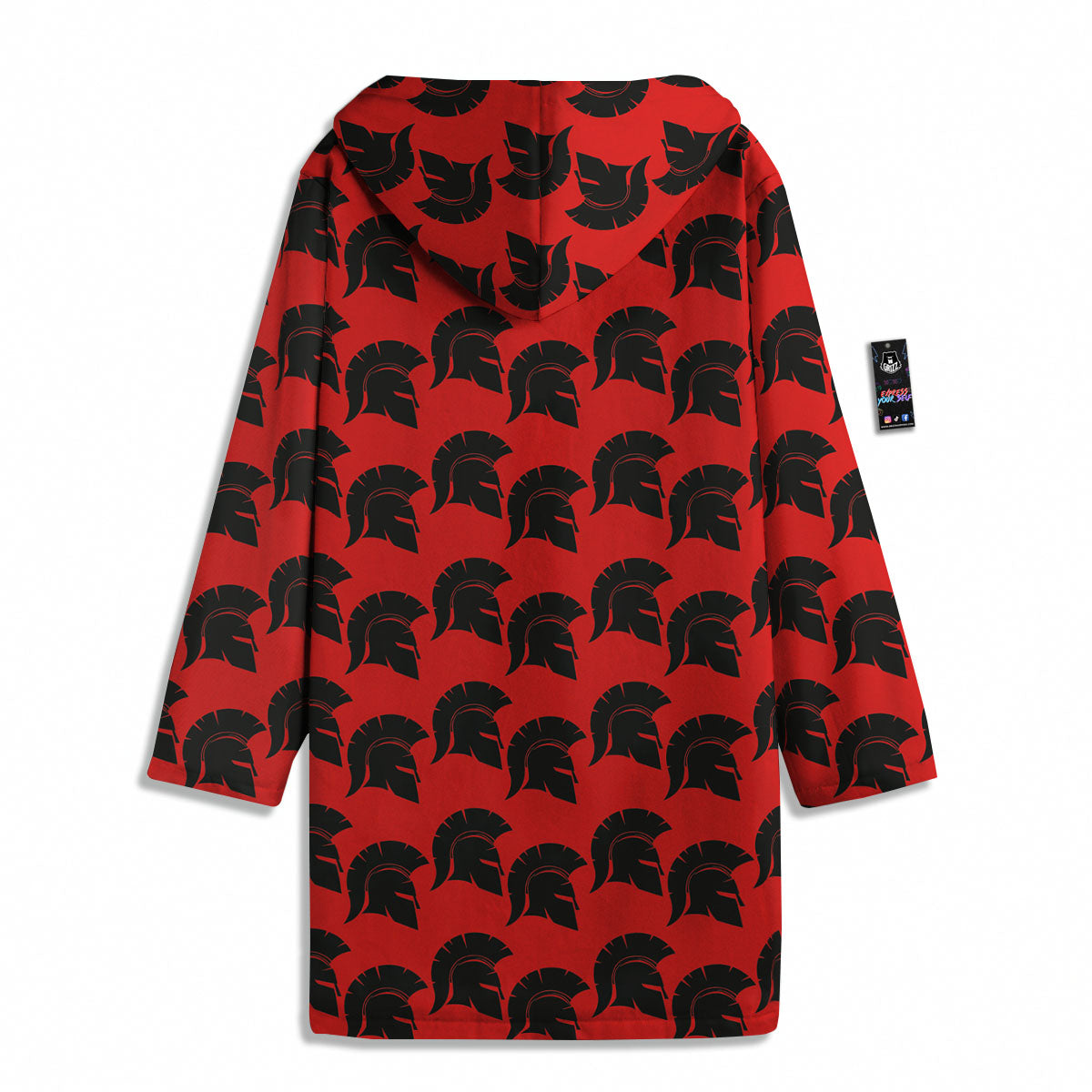 Spartan Red And Black Print Pattern Men's Windbreaker Jacket-grizzshop
