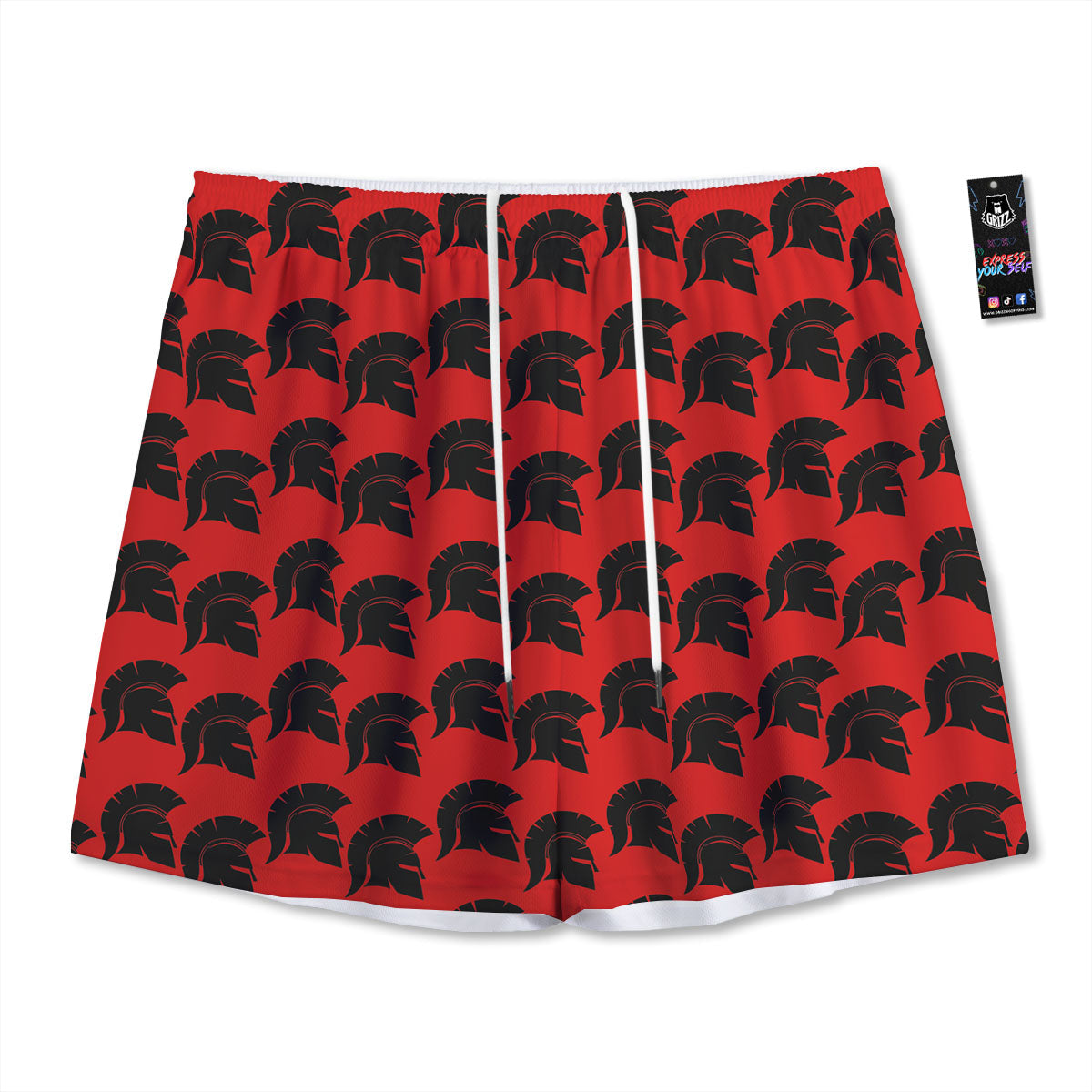 Signs Geometric Zodiac Print Mesh Shorts
