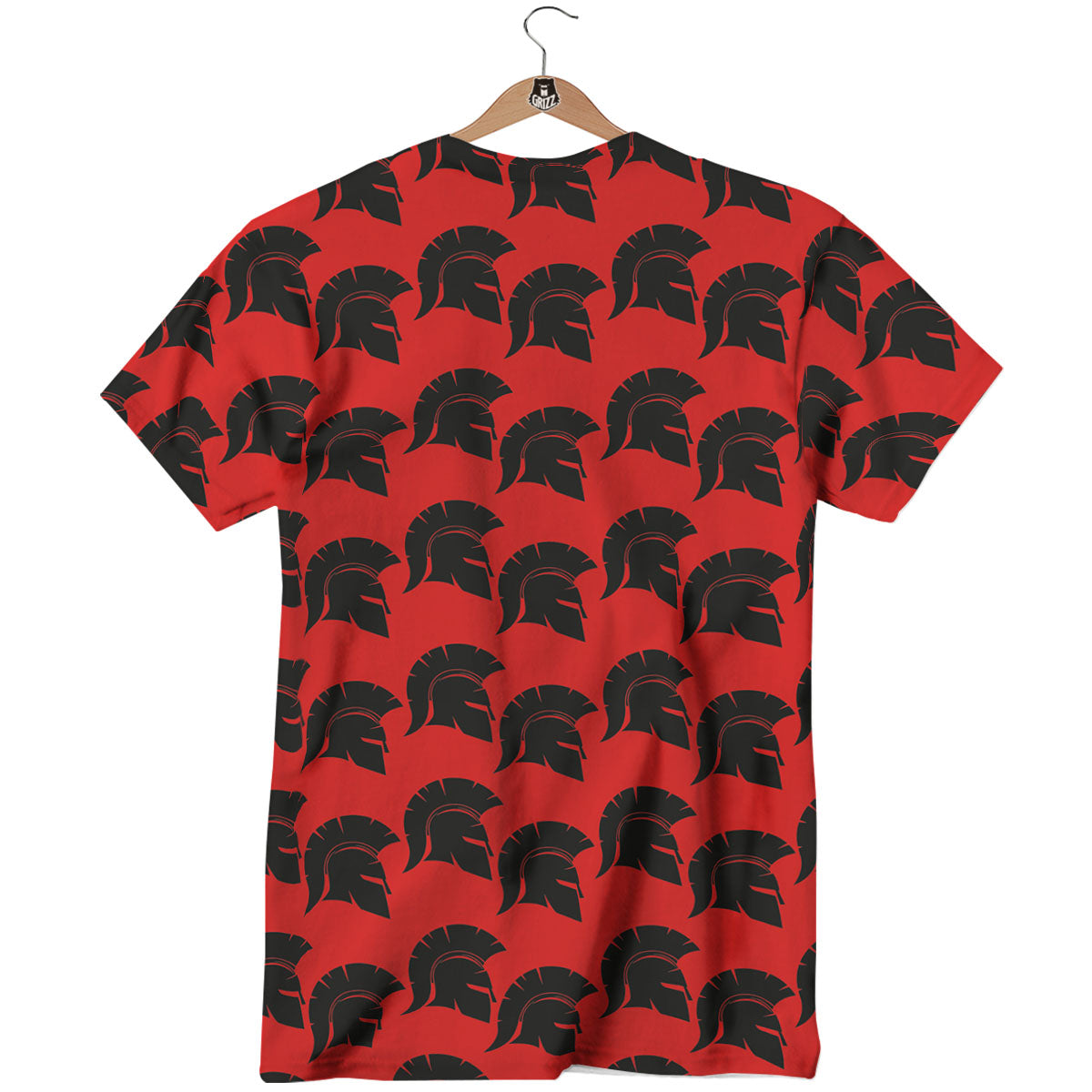 Spartan Red And Black Print Pattern T-Shirt-grizzshop