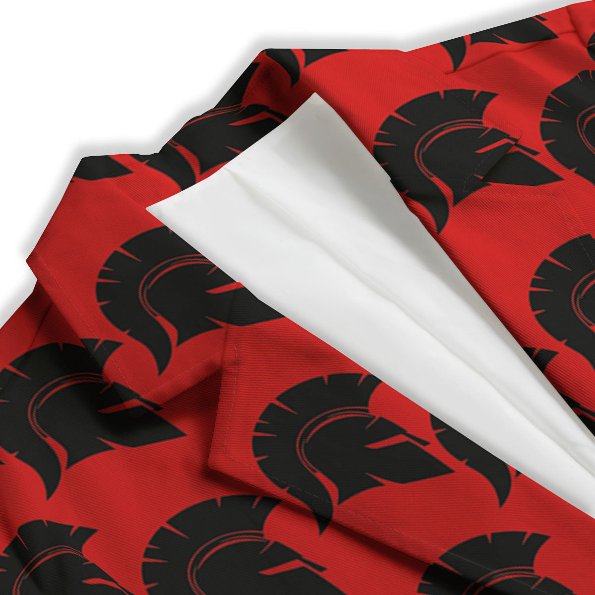Spartan Red And Black Print Pattern Women's Blazer-grizzshop
