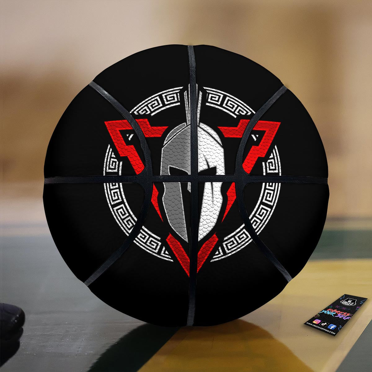 Spartan Red And White Print Basketball