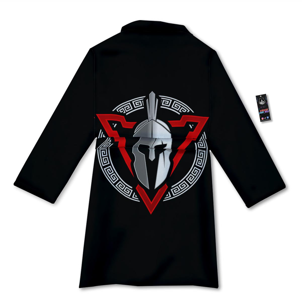 Spartan Red And White Print Bathrobe-grizzshop