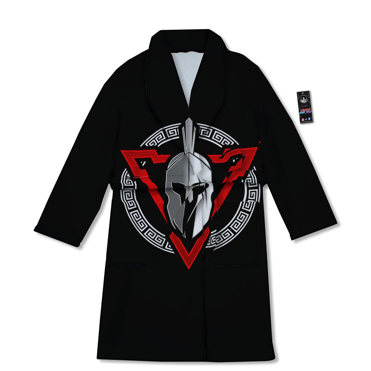 Spartan Red And White Print Bathrobe-grizzshop