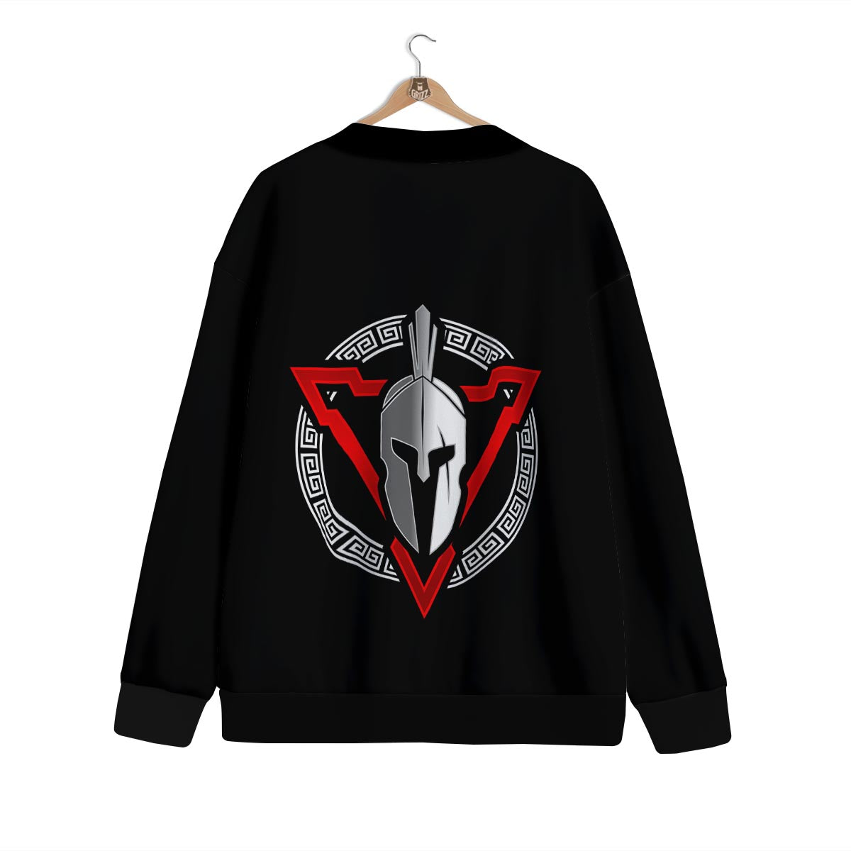 Spartan Red And White Print Cardigan-grizzshop