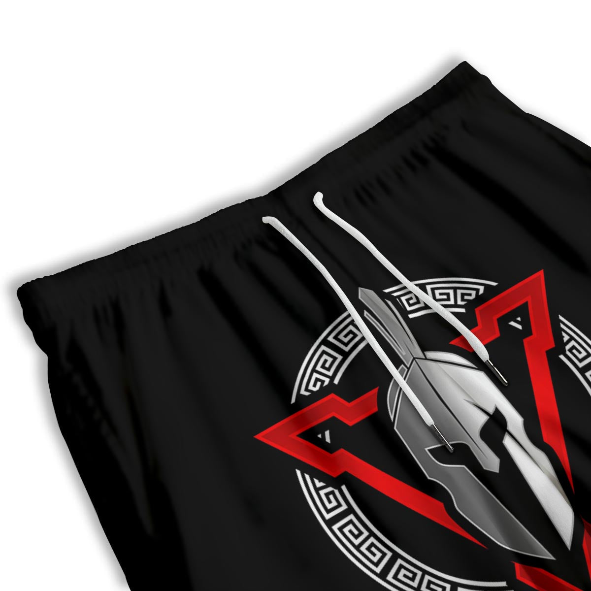 Spartan Red And White Print Men's Athletic Shorts
