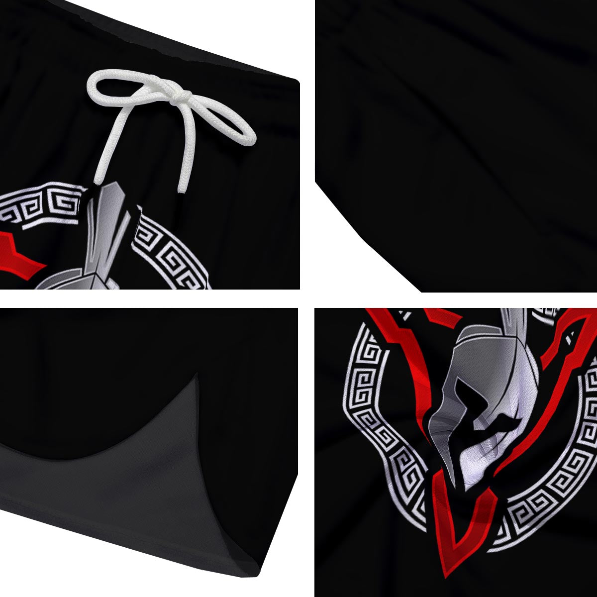 Spartan Red And White Print Men's Running Shorts-grizzshop