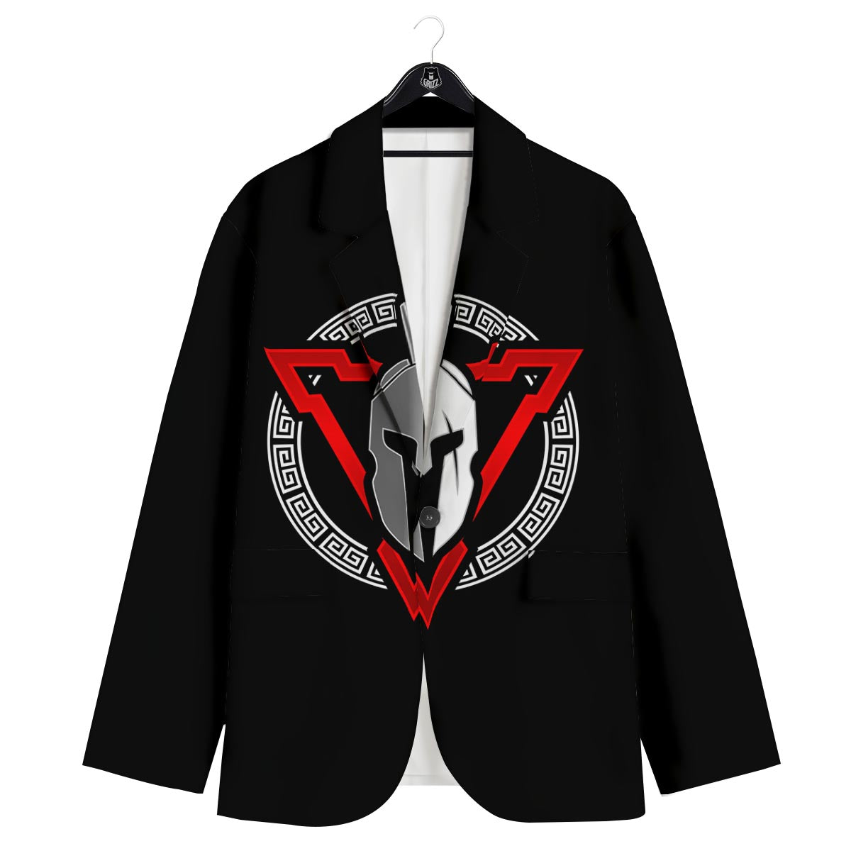 Spartan Red And White Print Men's Sport Coat-grizzshop