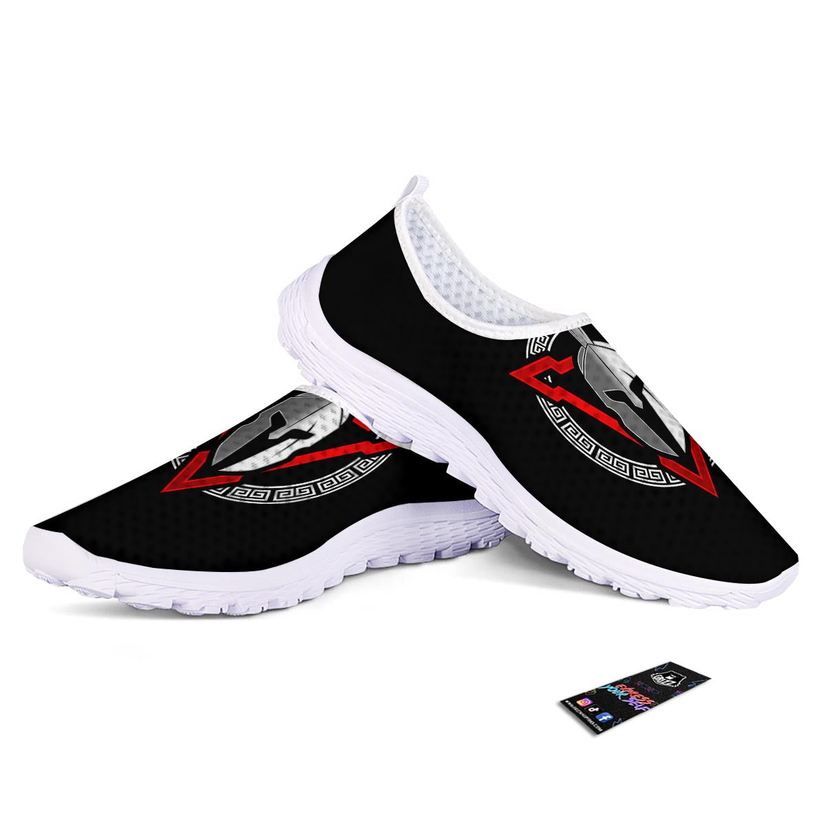Spartan Red And White Print Nurse Shoes-grizzshop
