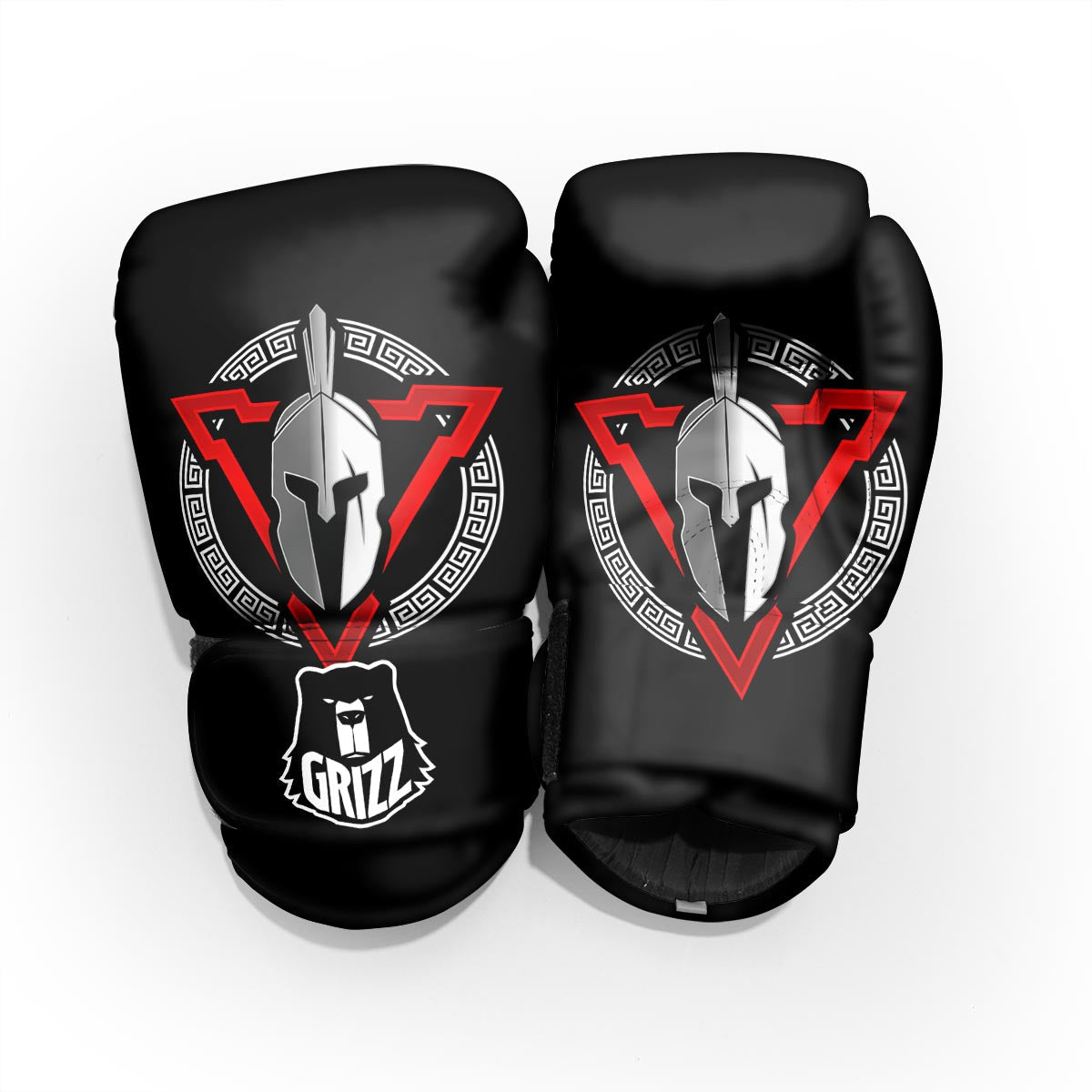 Spartan Red And White Print Pro Boxing Glove