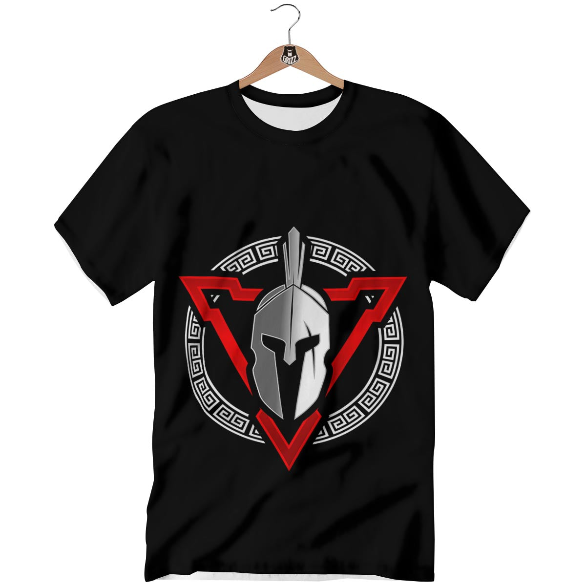 Spartan Red And White Print T-Shirt-grizzshop