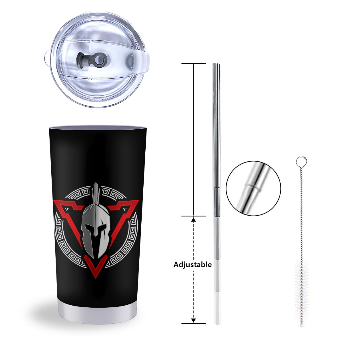 Spartan Red And White Print Tumbler-grizzshop