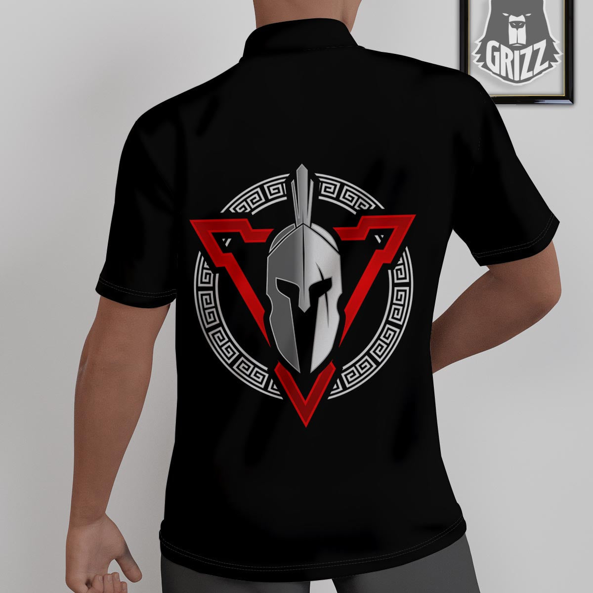 Spartan Red And White Print Untucked Shirts-grizzshop