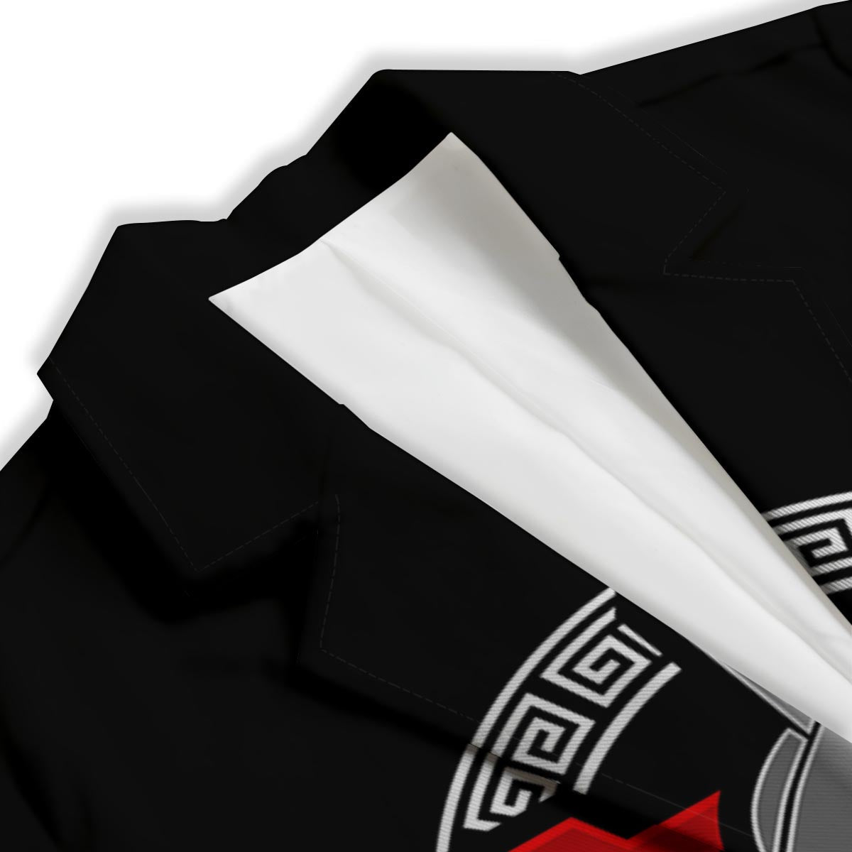 Spartan Red And White Print Women's Blazer-grizzshop