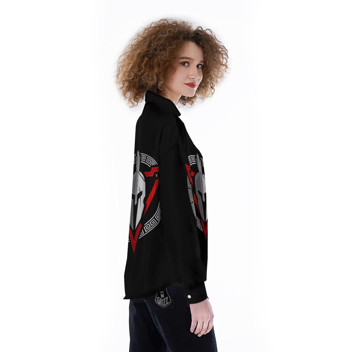 Spartan Red And White Print Women's Long Sleeve Shirts-grizzshop