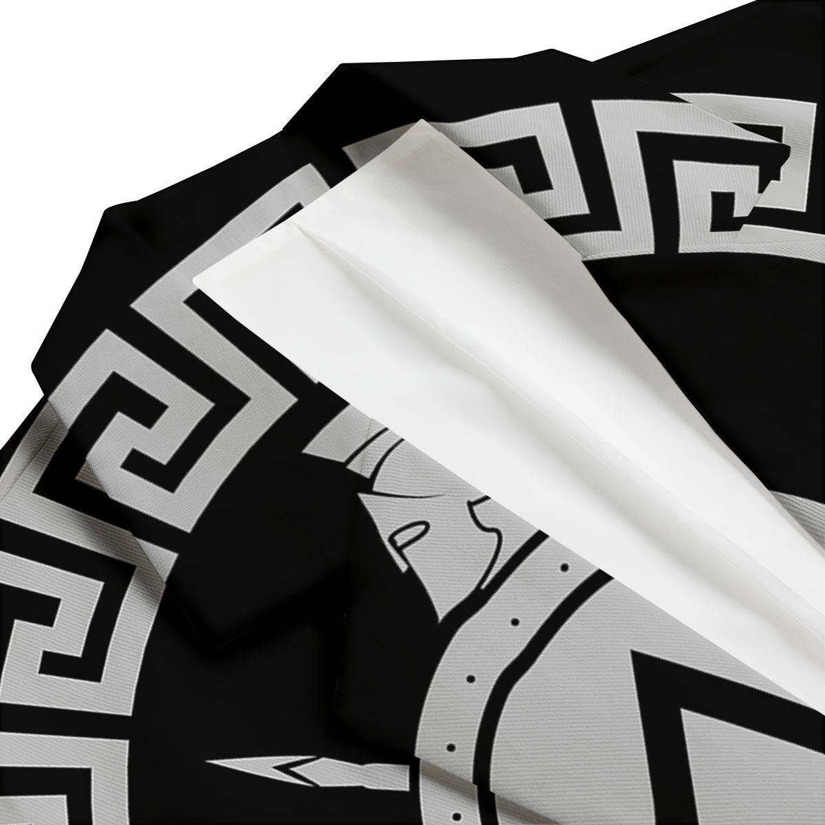 Spartan Warrior White And Black Print Men's Blazer-grizzshop