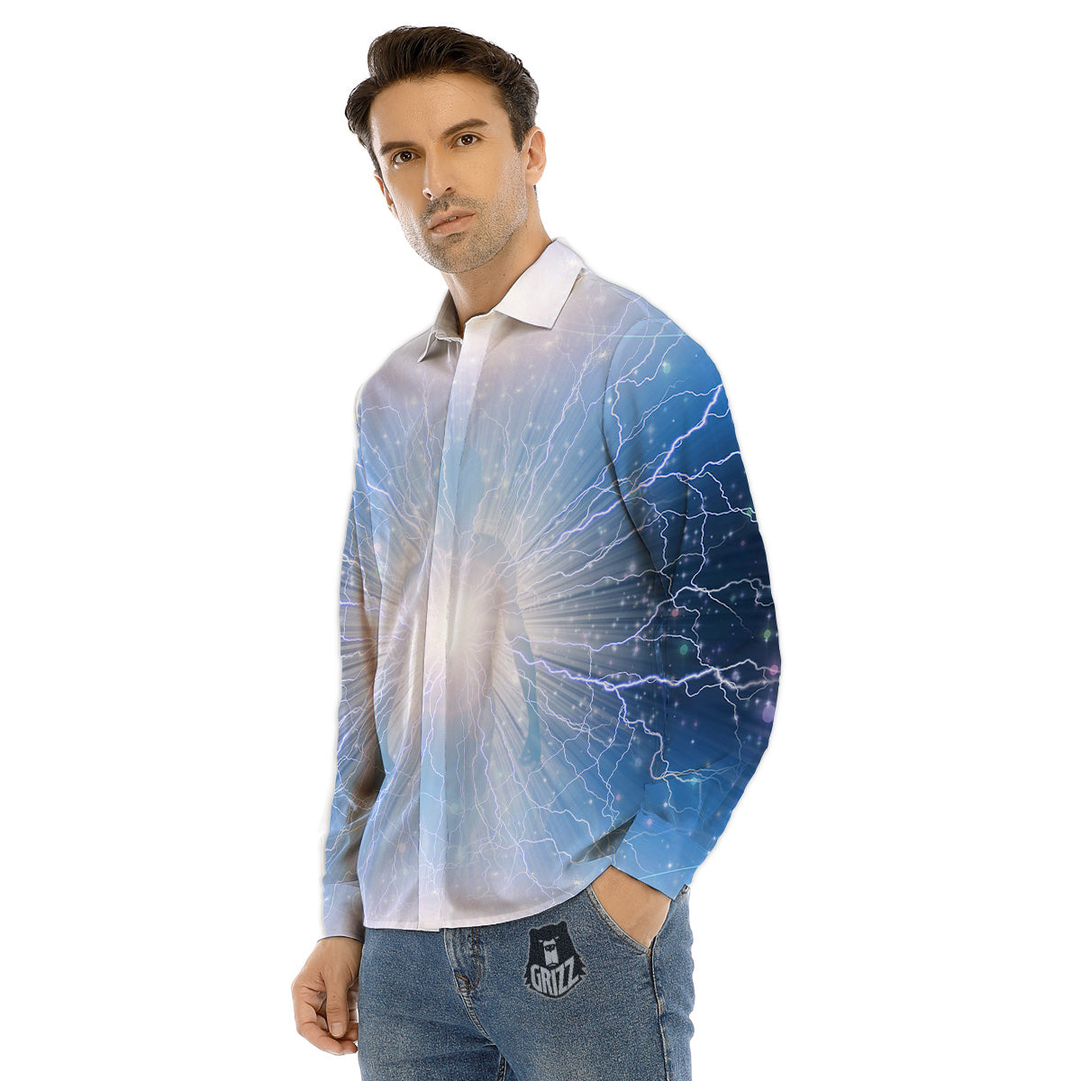 Spartan Warrior White And Black Print Men's Dress Shirts-grizzshop
