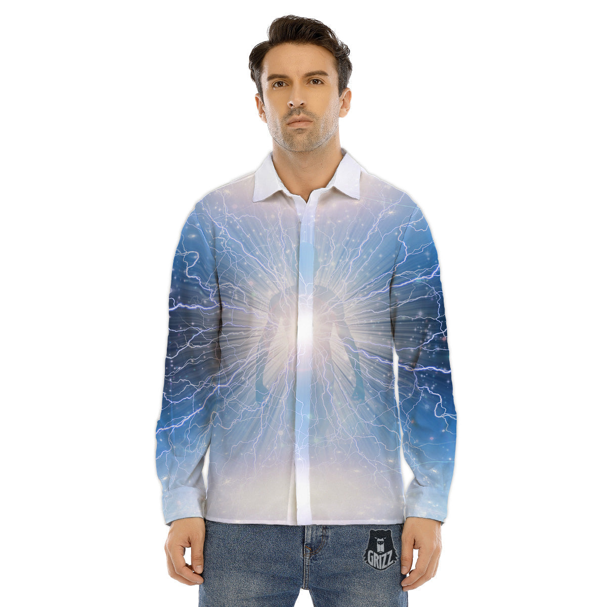 Spartan Warrior White And Black Print Men's Dress Shirts-grizzshop