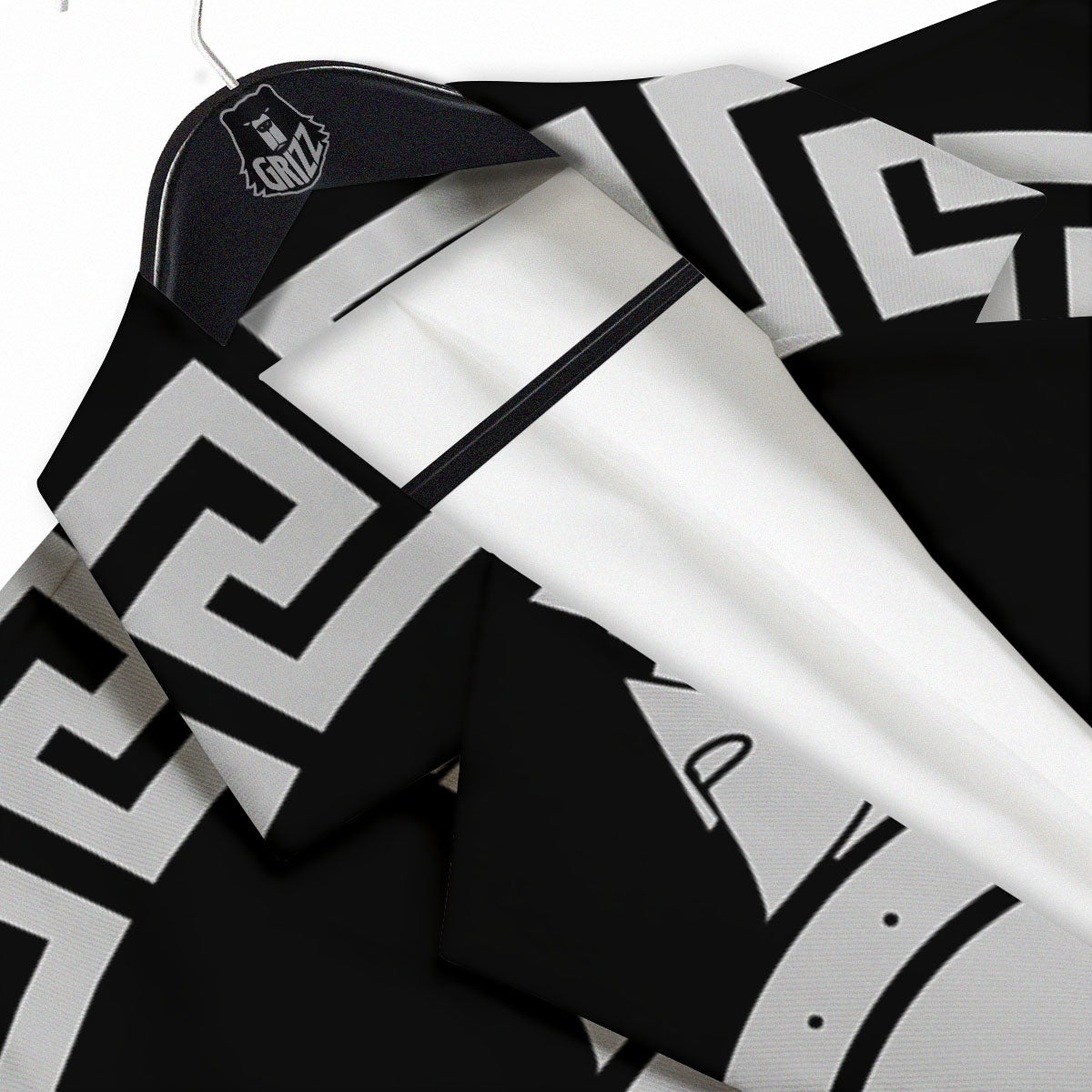 Spartan Warrior White And Black Print Men's Sport Coat-grizzshop
