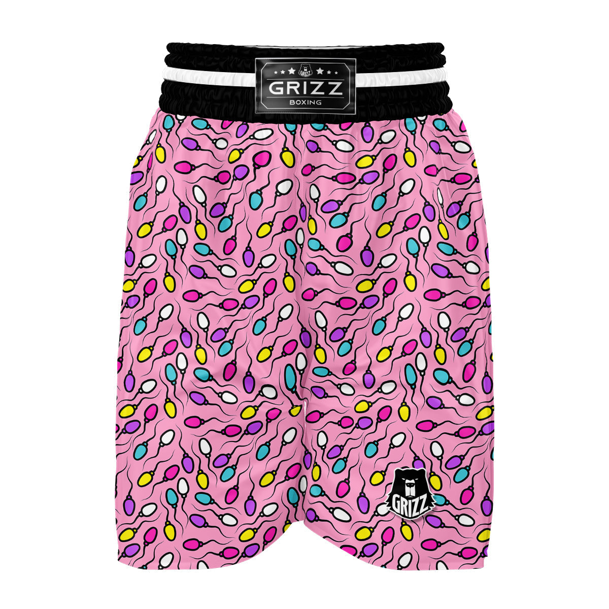 Sperm Anatomy Pattern Print Boxing Shorts-grizzshop