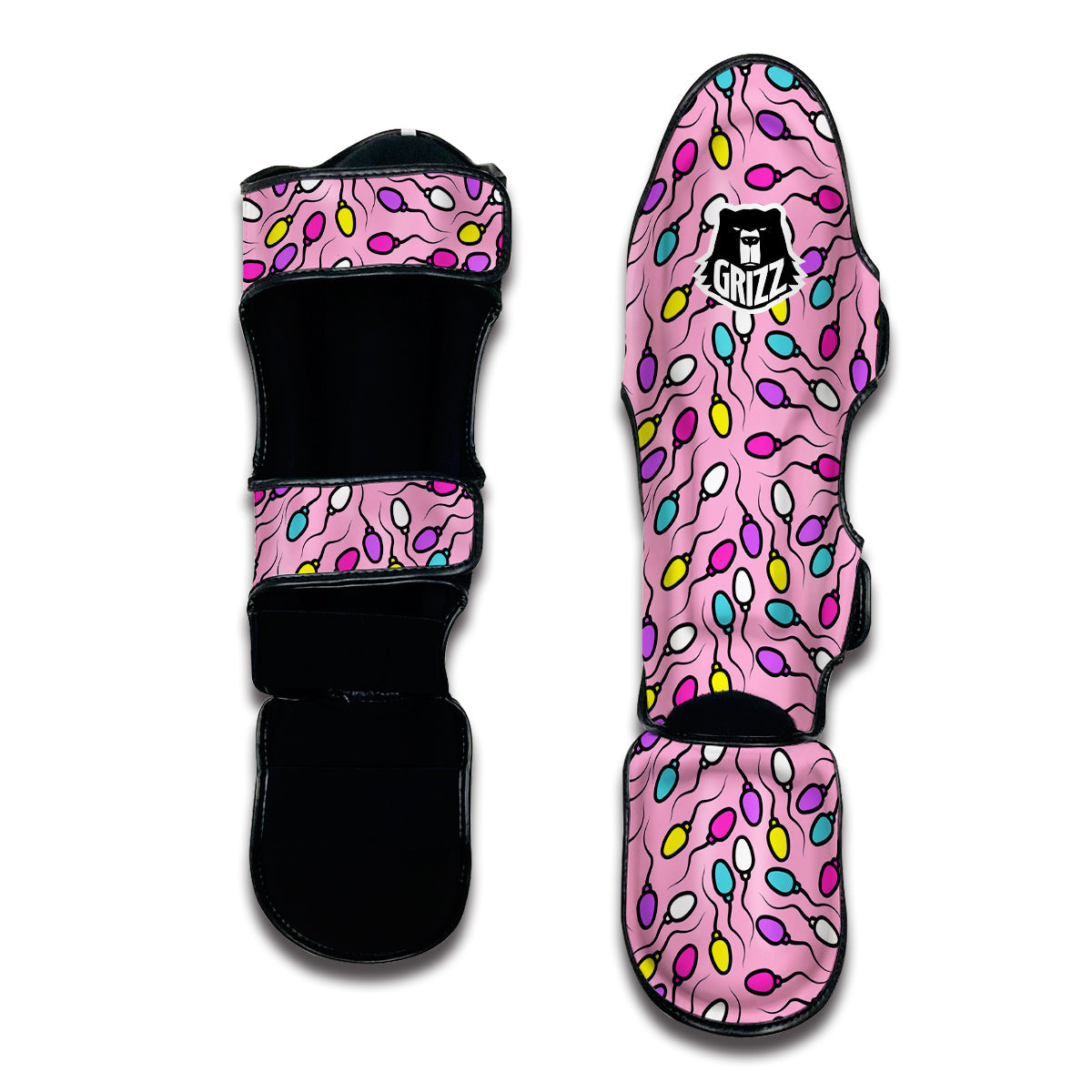 Sperm Anatomy Pattern Print Muay Thai Shin Guards-grizzshop