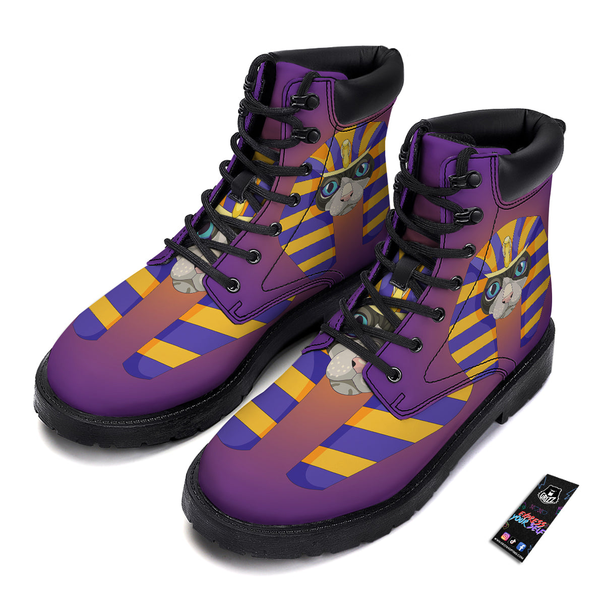 Sphynx Cat Pharaoh Print Boots-grizzshop