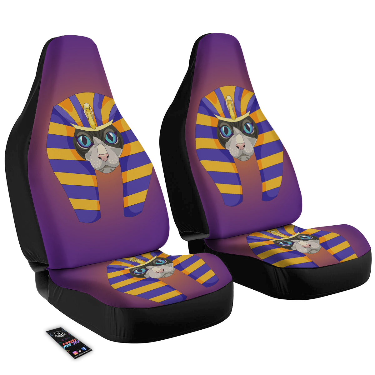 Sphynx Cat Pharaoh Print Car Seat Covers-grizzshop