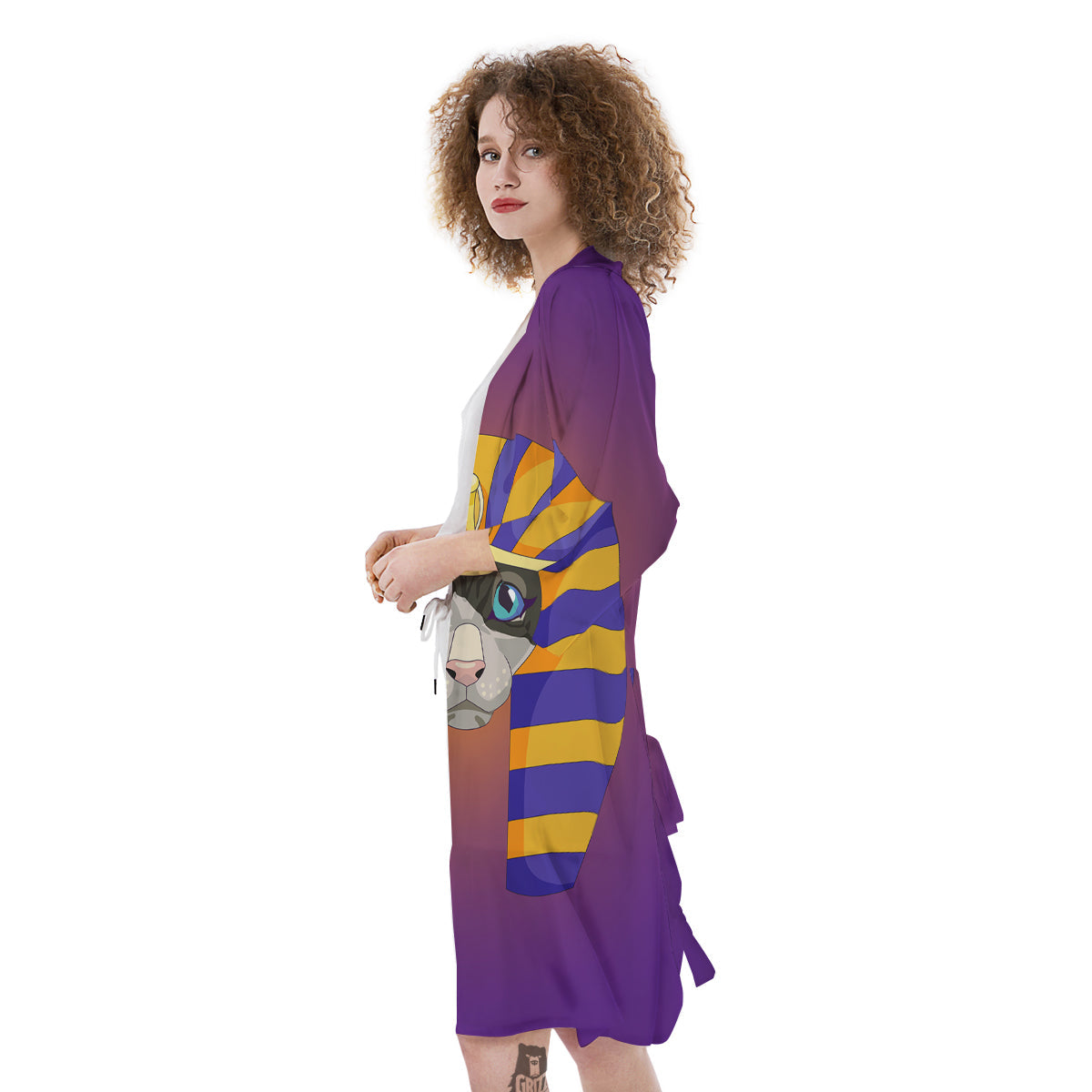 Sphynx Cat Pharaoh Print Kimono-grizzshop