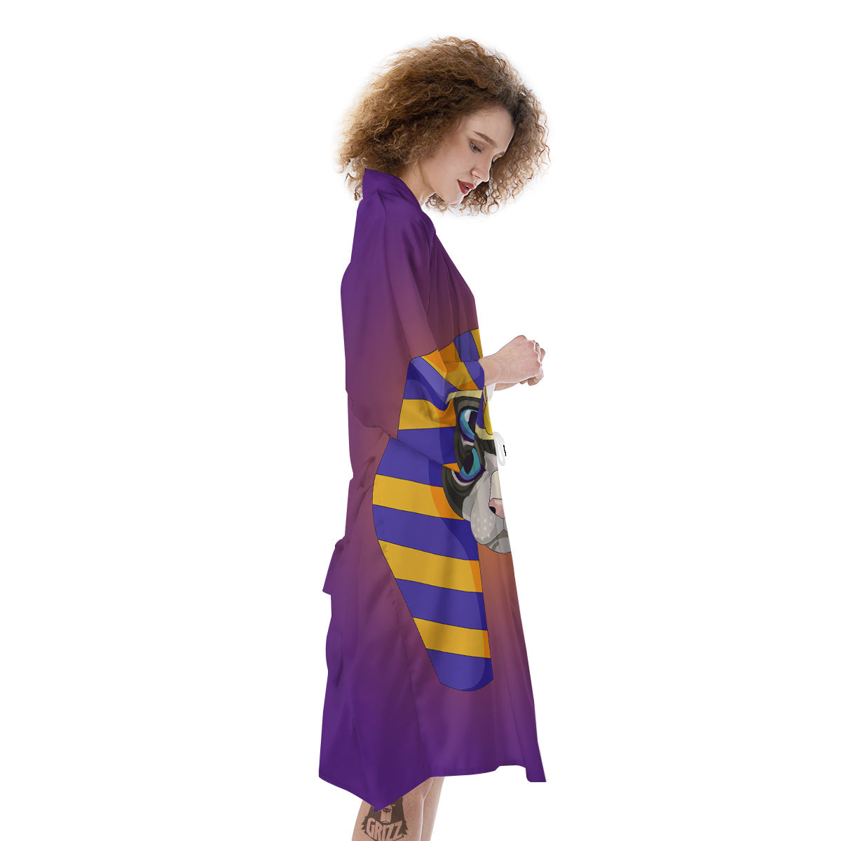 Sphynx Cat Pharaoh Print Kimono-grizzshop