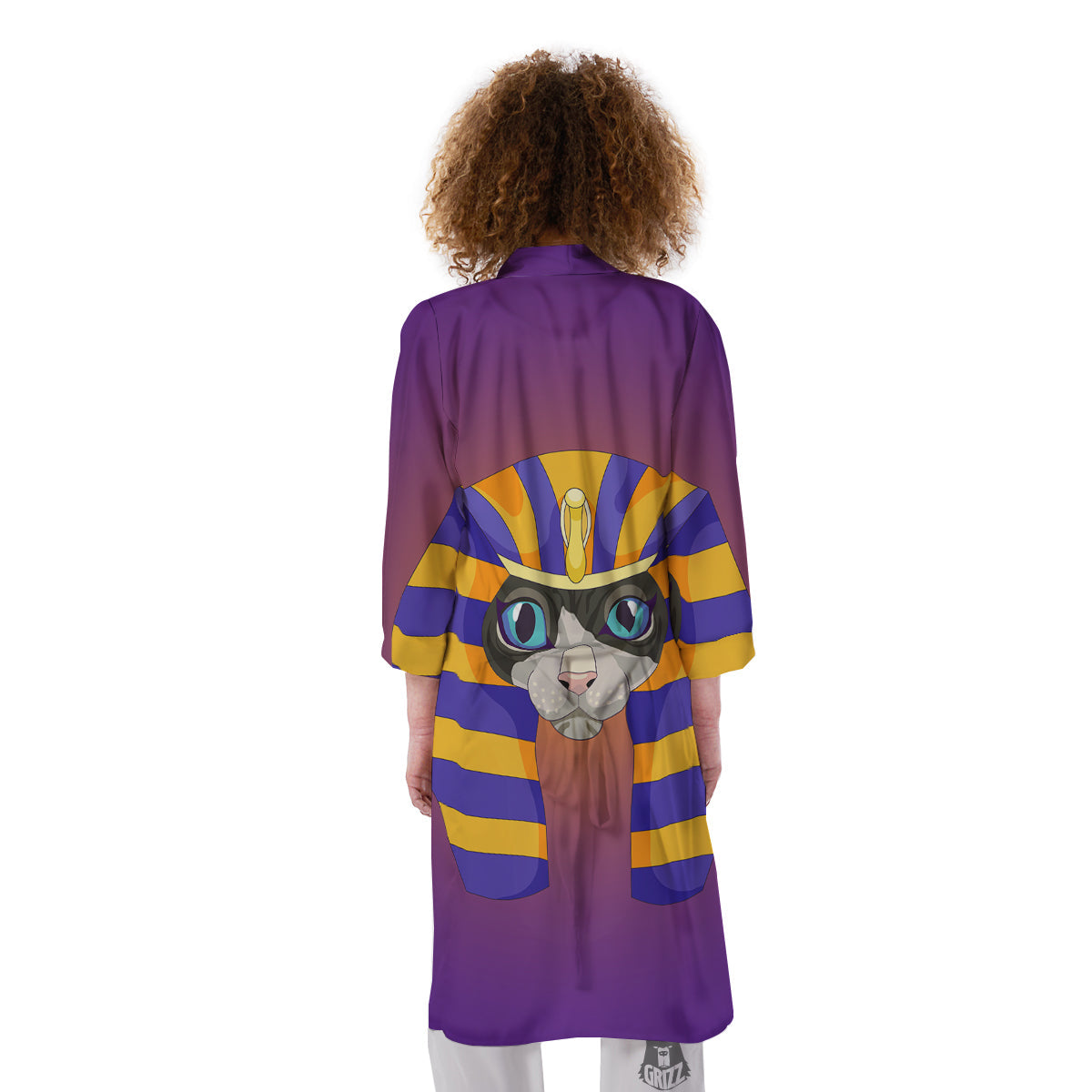 Sphynx Cat Pharaoh Print Kimono-grizzshop