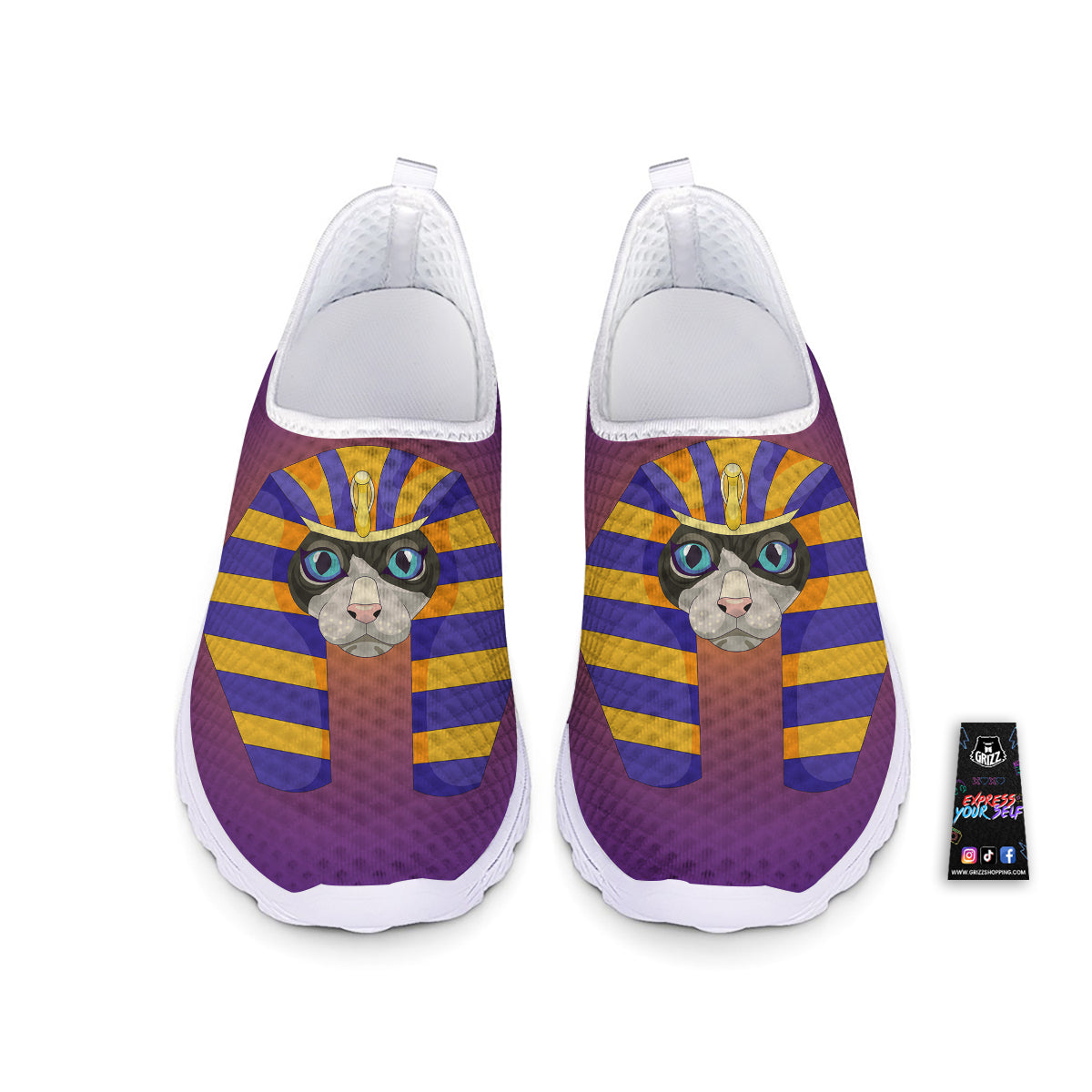 Sphynx Cat Pharaoh Print Nurse Shoes-grizzshop