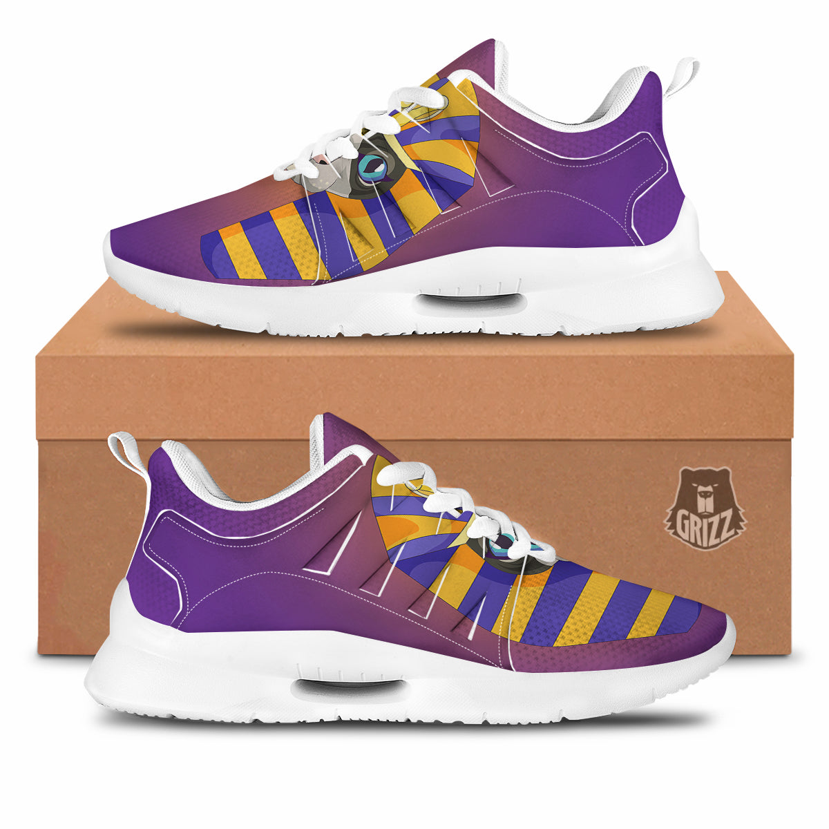 Sphynx Cat Pharaoh Print Tennis Shoes-grizzshop