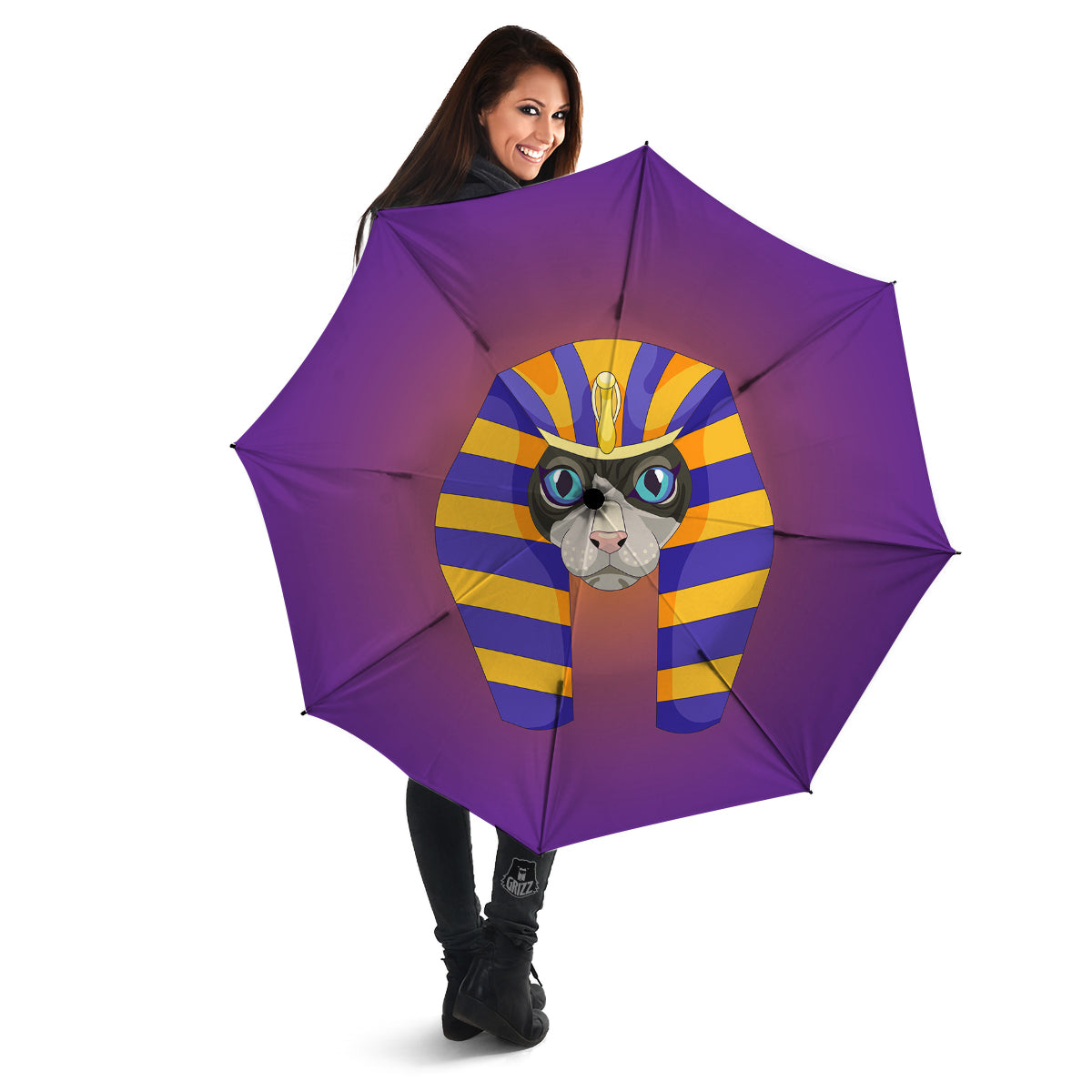 Sphynx Cat Pharaoh Print Umbrella-grizzshop