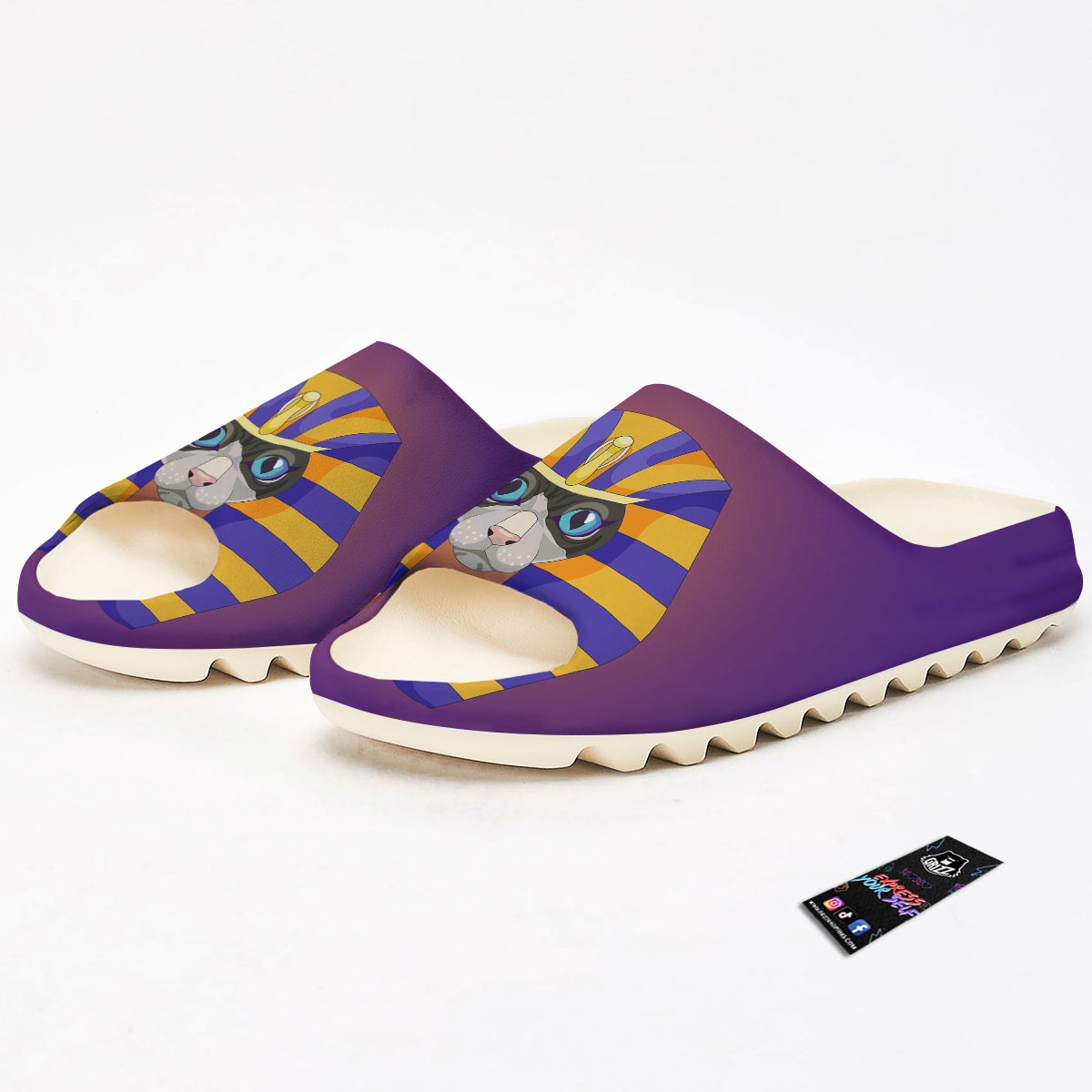 Sphynx Cat Pharaoh Print Sandals-grizzshop