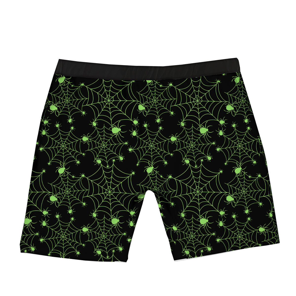 Spider Black And Green Neon Spider Web Print Pattern Boxer Briefs-grizzshop
