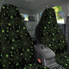 Spider Black And Green Neon Spider Web Print Pattern Car Seat Covers-grizzshop