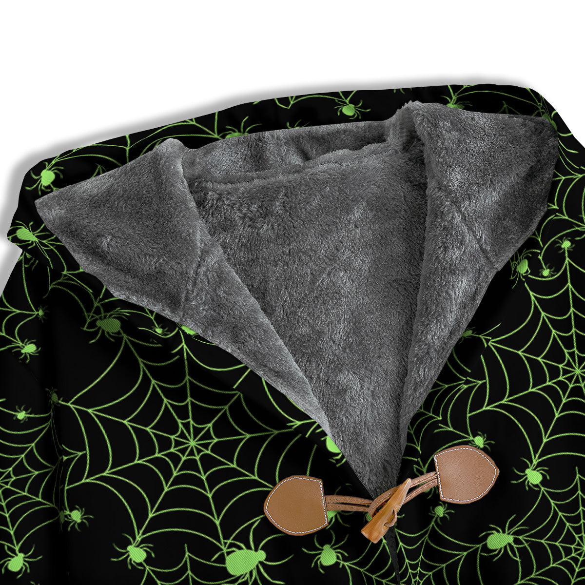 Spider Black And Green Neon Spider Web Print Pattern Men's Windbreaker Jacket-grizzshop