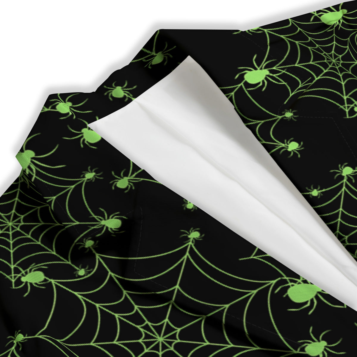 Spider Black And Green Neon Spider Web Print Pattern Women's Blazer-grizzshop